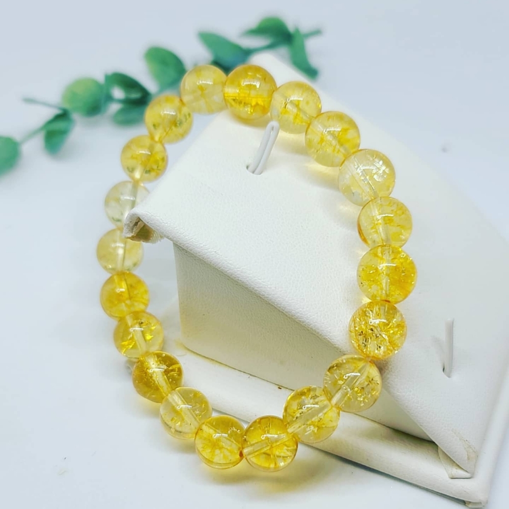 Citrine beaded bracelet 10 mm